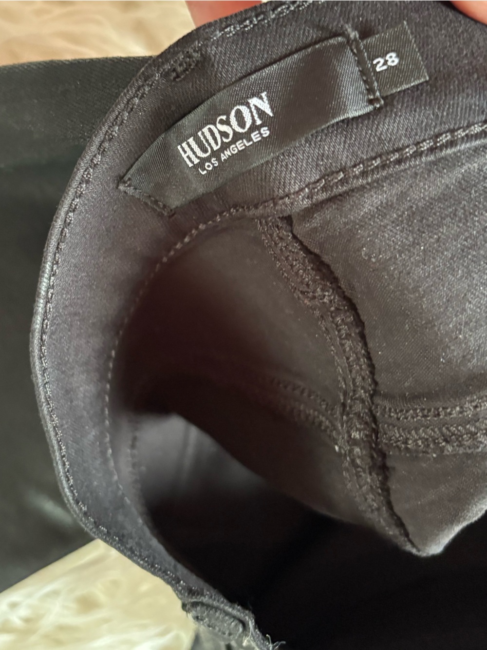 HUDSON Barbara High-Rise Super Skinny Coated Jeans Black Size 28 - Picture 8 of 8